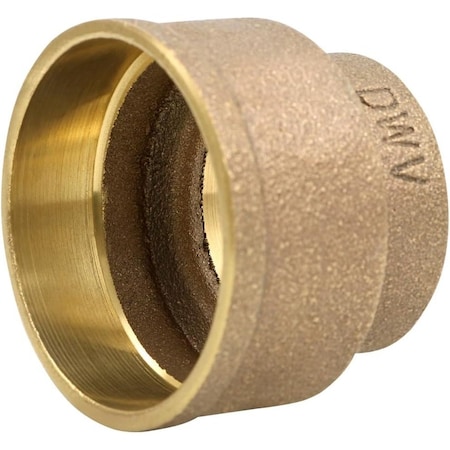 Everflow Cast Brass DWV No Hub Adapter 2 in. x 1-1/2 in. C for Drain, Waste and Vent Systems BDWV1359